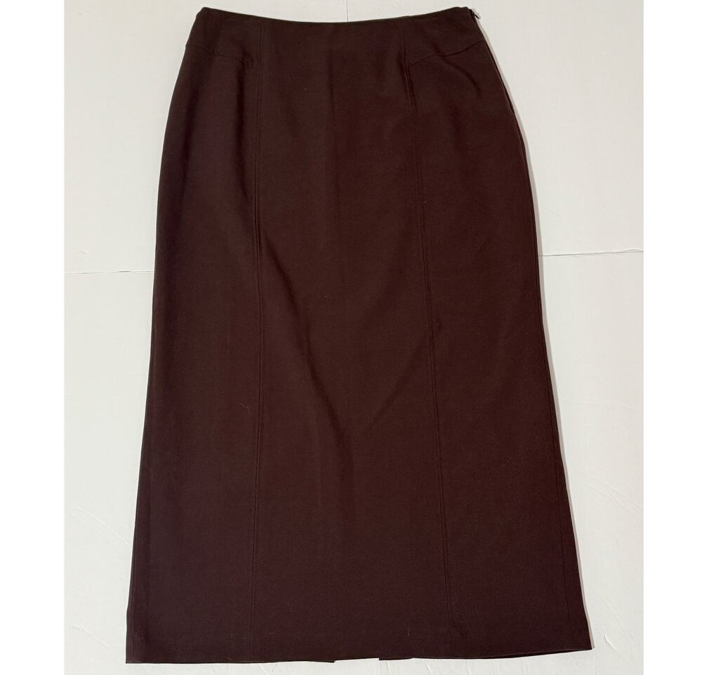 Kim Rogers Chocolate Brown Straight Skirt, Size 10